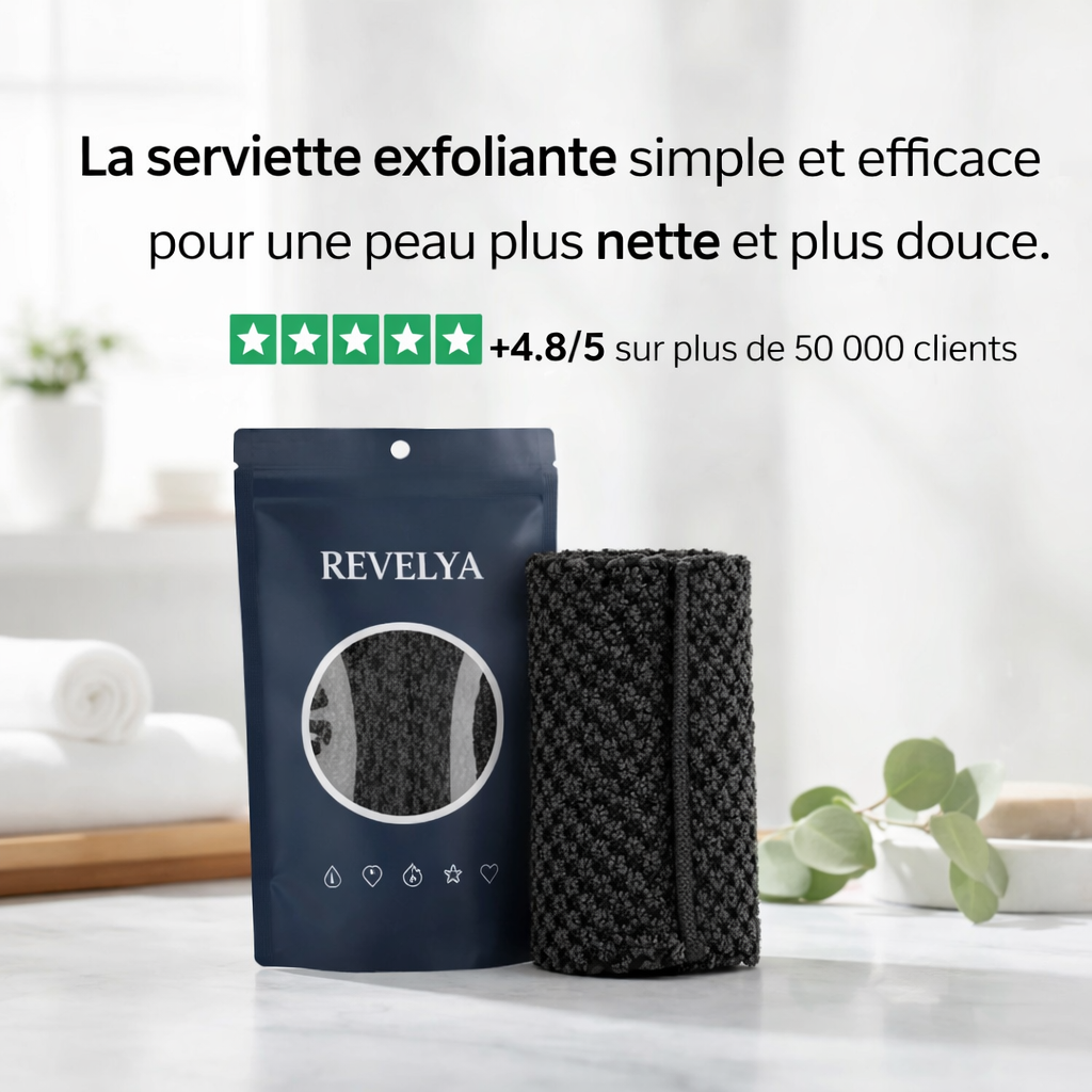 REVELYA — La Serviette Corps qui Exfolie en Douceur